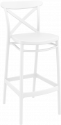 Cross Back Bar Stool White